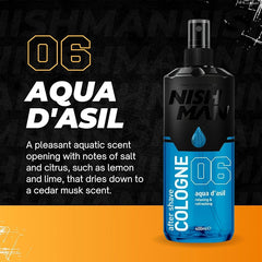 NISHMAN After Shave Cologne Aqua D’Asil N.6 400 ml – Dopobarba Colonia Uomo