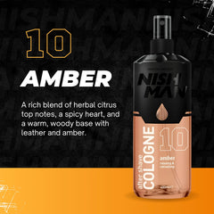 NISHMAN After Shave Cologne Amber N.10 400 ml – Dopobarba Colonia Uomo