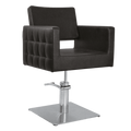 Sedia poltrona da parrucchiere Salone Diamond- Base Quadrata- Nero
