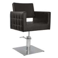 Sedia poltrona da parrucchiere Salone Diamond- Base Quadrata- Nero