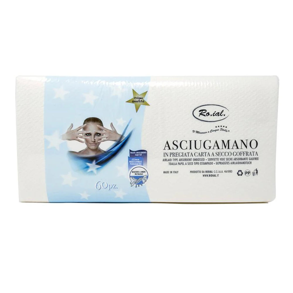 Roial Asciugamano Carta a Secco Goffrata- Monouso- 35 x 67 cm - 60 pezzi
