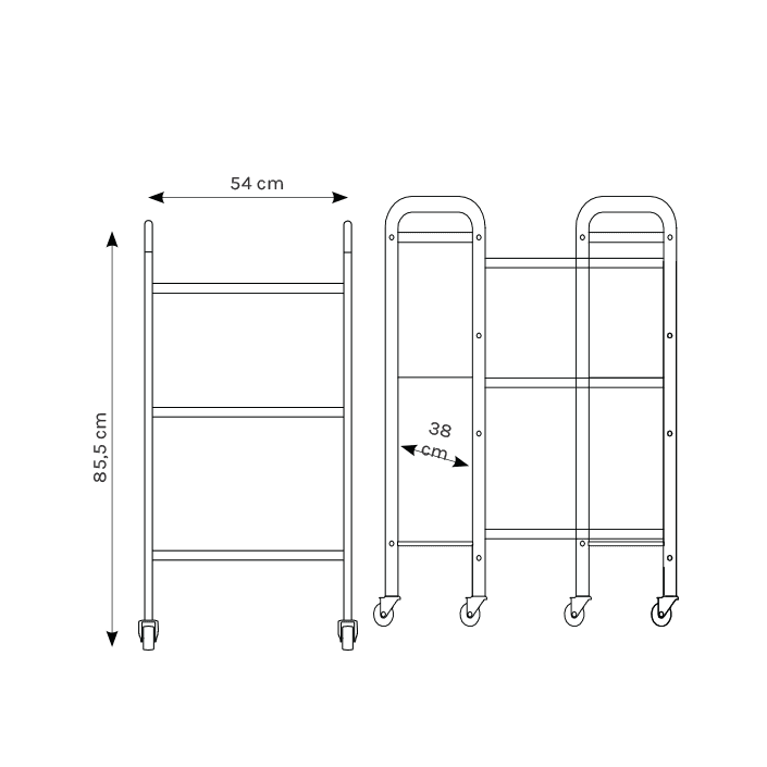 Carrello Porta Accessori a 3 Ripiani – Vetro Satinato e Struttura in Metallo