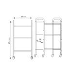 Carrello Porta Accessori a 3 Ripiani – Vetro Satinato e Struttura in Metallo