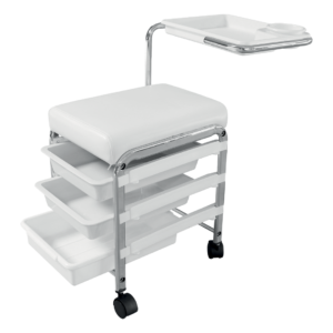 Carrello Manicure e Pedicure per Estetista- Professionale- Bianco