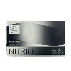 Roial Tech Guanti in Nitrile Neri- Non Talcati-  da 100 pz