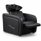 Lavatesta Professionale Aqua Elegance- con Alzagambe Manuale- Nero Con Ceramica Bianca