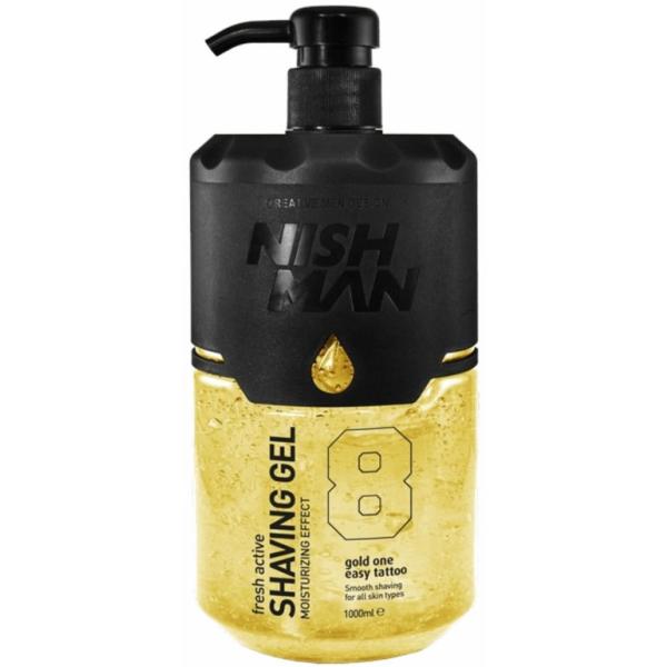 NISHMAN Gel da Barba Oro N.8 1000 ml – Gel da Barba Energizzante Fresh Active