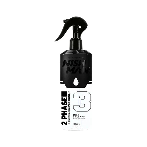 NISHMAN Two-Phase Hair Conditioner Milk Therapy 400 ml – Balsamo Spray Bifasico Senza Risciacquo