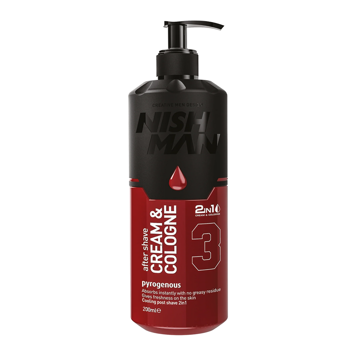 NISHMAN After Shave Cream + Cologne 2in1 N.3 Pyrogenous 400 ml – Crema Dopobarba e Colonia