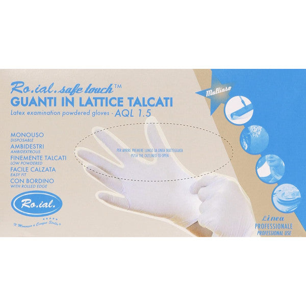 Roial Safe Touch Guanti in Lattice - Talcati-  da 100 pz