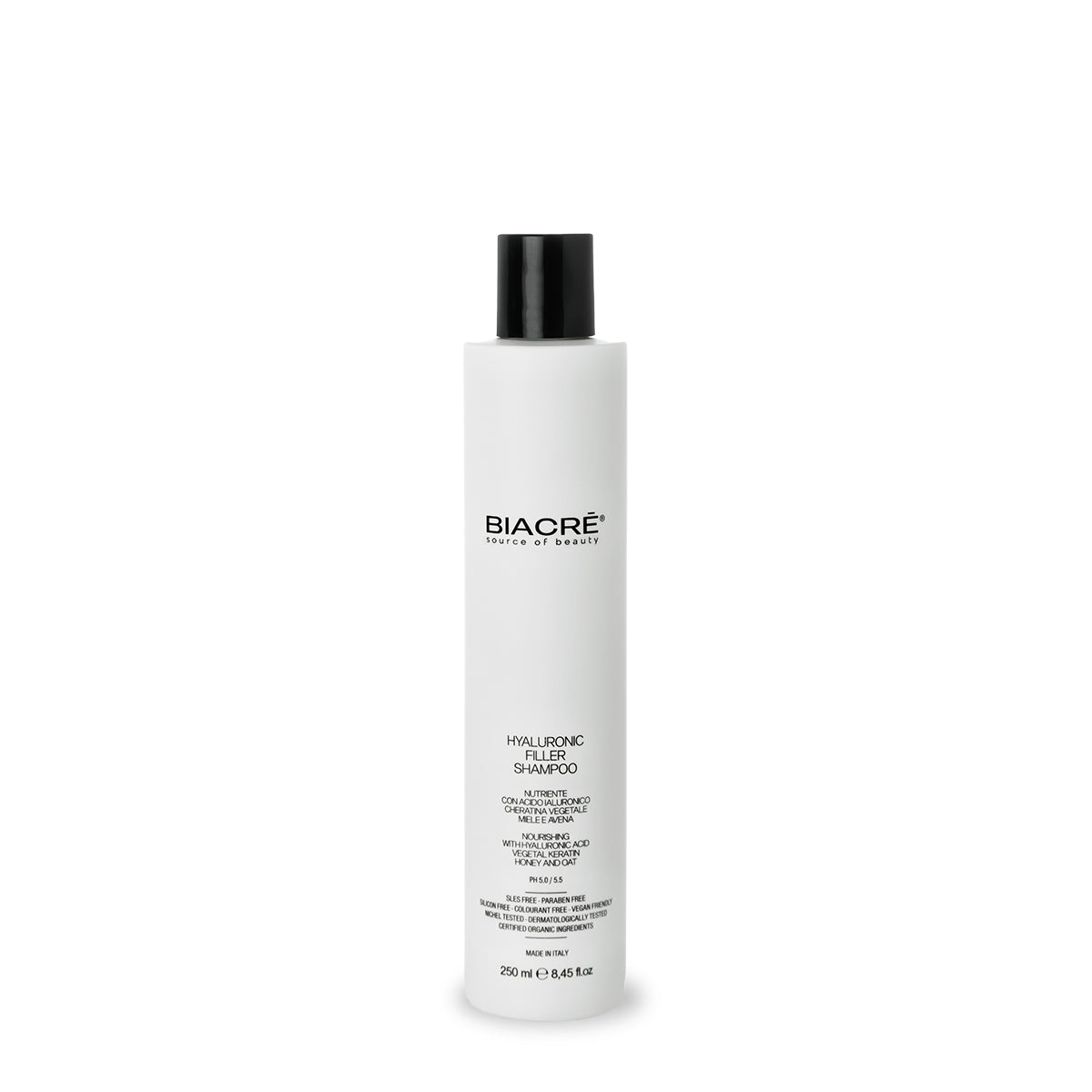 BIACRÉ Shampoo Hyaluronic Filler per Capelli Deboli, Fini e Secchi