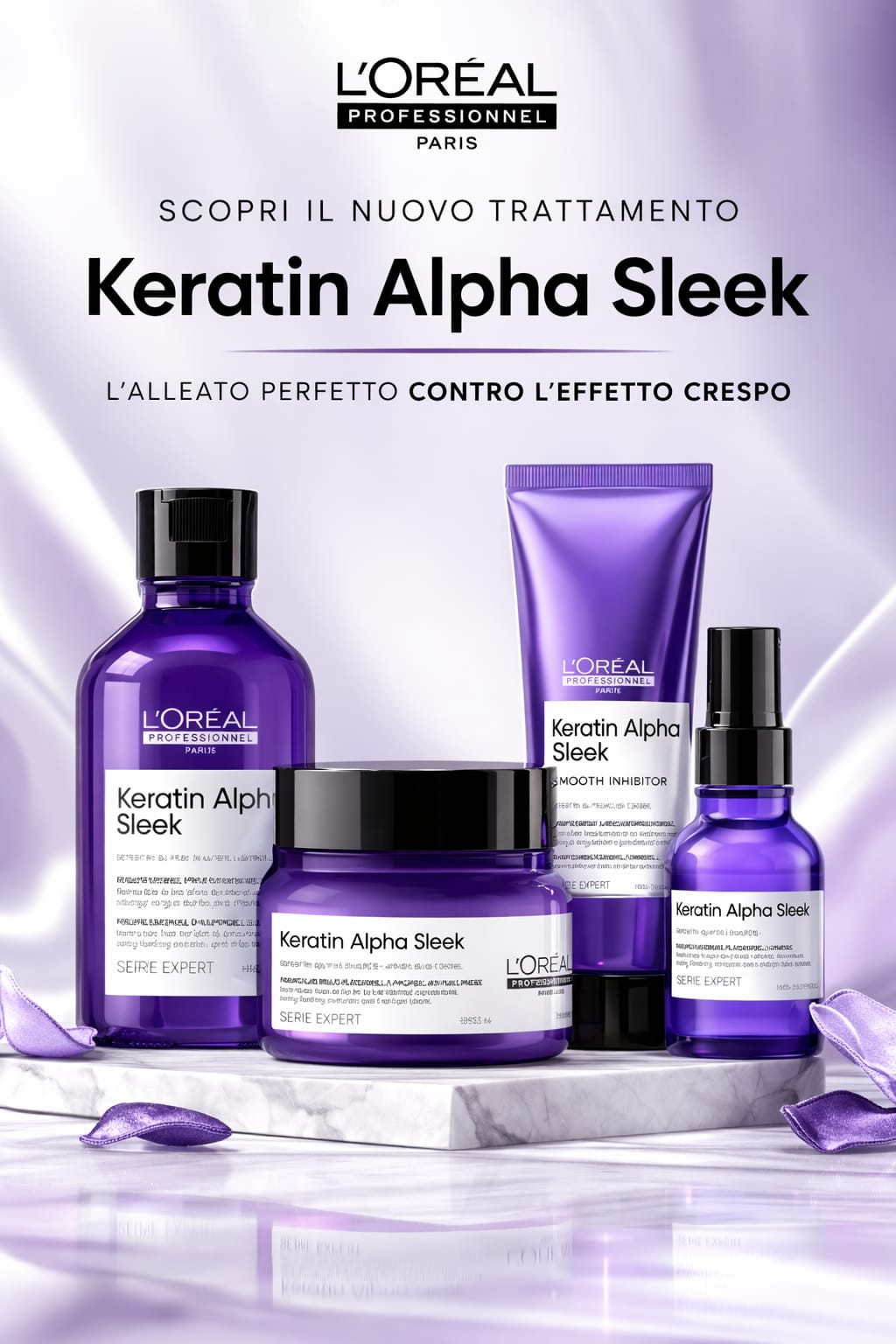 L' Oreal Serie Expert Keratin Alpha Sleek Professional-  Shampoo