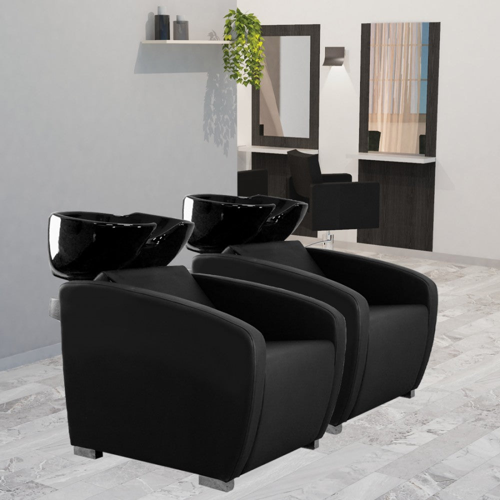 Lavatesta per Parrucchieri Nevada- Nero Con Ceramica Bianca