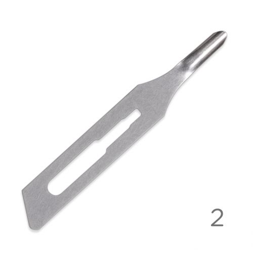 Premax Lame Sgorbie in Acciaio Inossidabile Nr. 2 - Monouso Sterilizzate- 100 pz