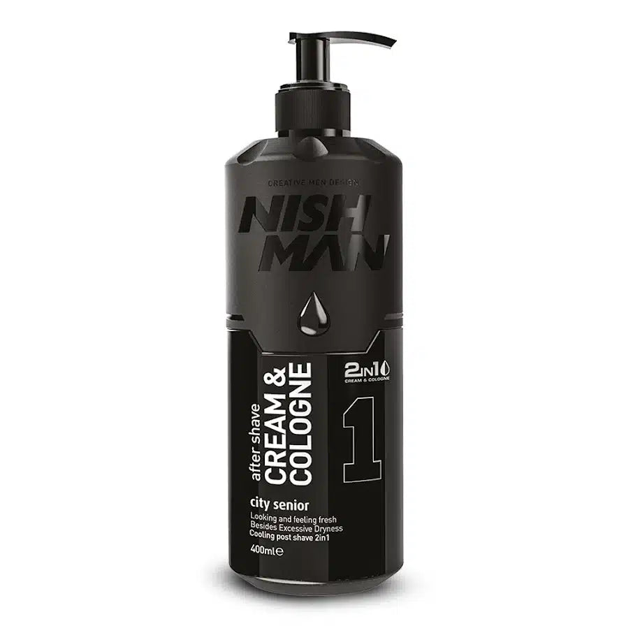 NISHMAN After Shave Cream + Cologne 2in1 N.1 City Senior 400 ml – Crema Dopobarba e Colonia