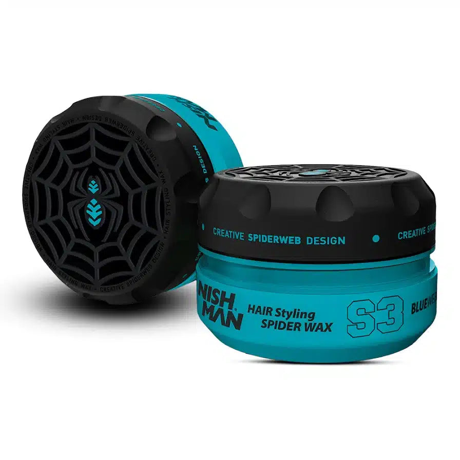 NISHMAN S3 Hair Styling Spider Wax Blue Web 150 ml – Lucido Effetto Lucido & Tenuta Forte