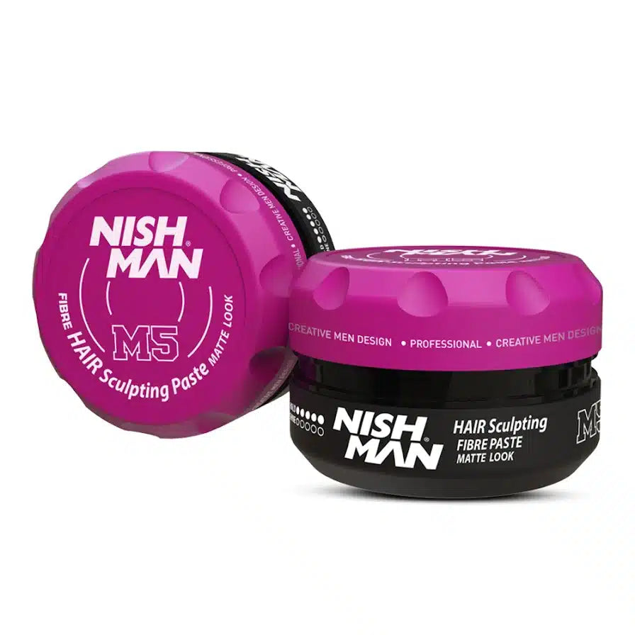 NISHMAN Fibre Hair Sculpting Matte Look Wax M5 100 ml – Cera Capelli Opaca Tenuta Ultra Forte