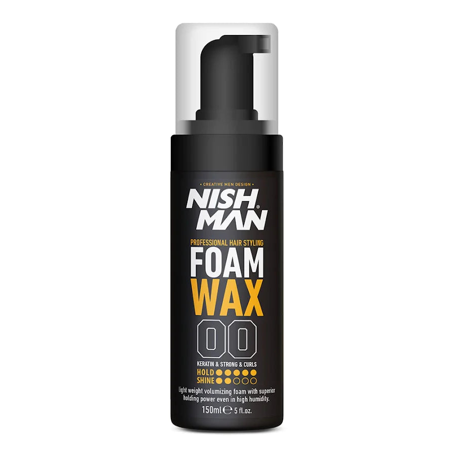 NISHMAN Hair Styling Foam Wax 150 ml – Schiuma Cera Styling Capelli Tenuta Forte