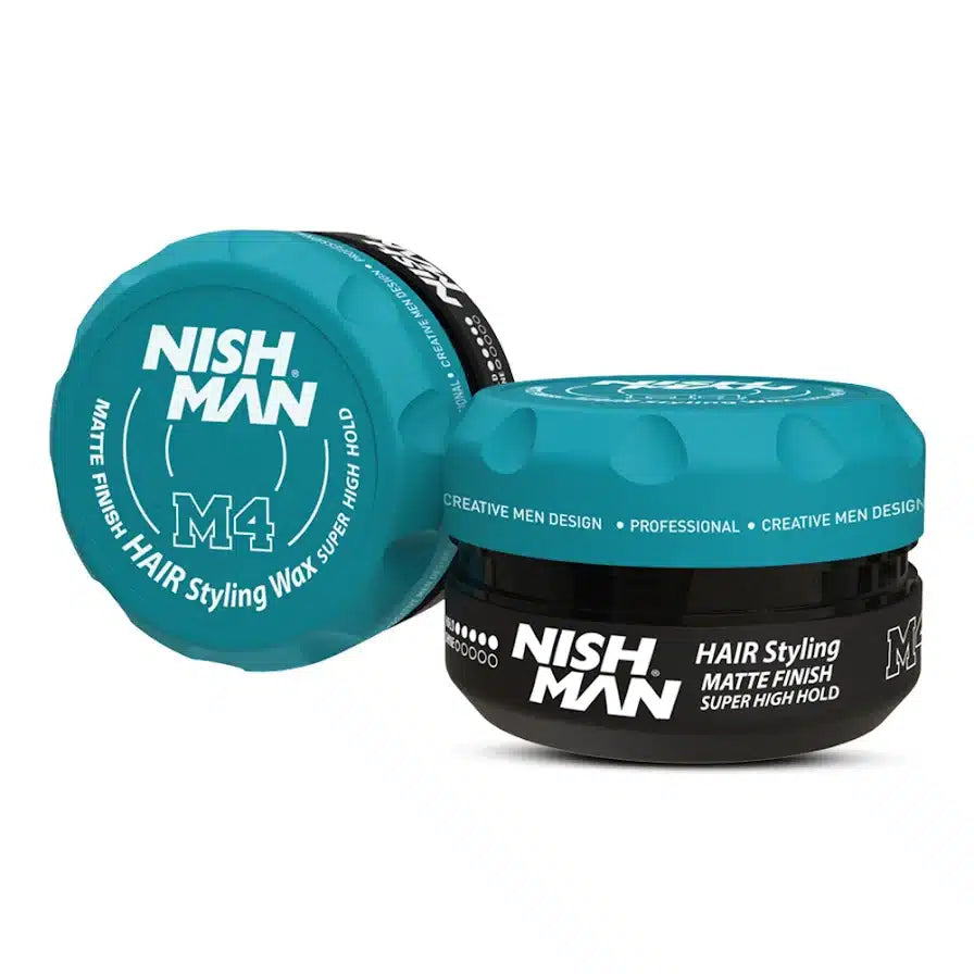 NISHMAN Matte Finish Super High Hold Wax M4 100 ml – Cera Capelli Opaca Tenuta Ultra Forte