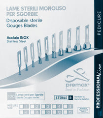 Premax Lame Sgorbie in Acciaio Inossidabile Nr. 8 - Monouso Sterilizzate- 100 pz