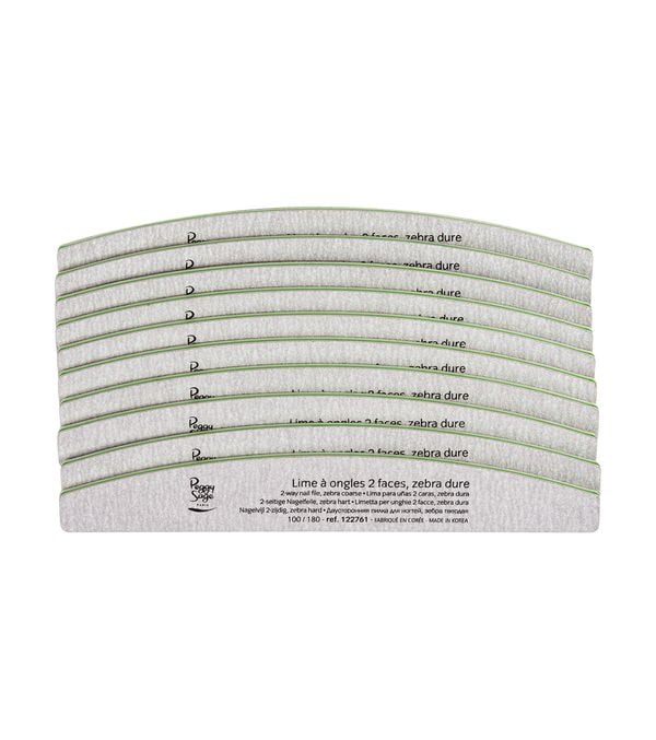 Peggy Sage Limetta 2 Facce Lavabile a Mezzaluna- Zebra Dura 100/180- 10 pz