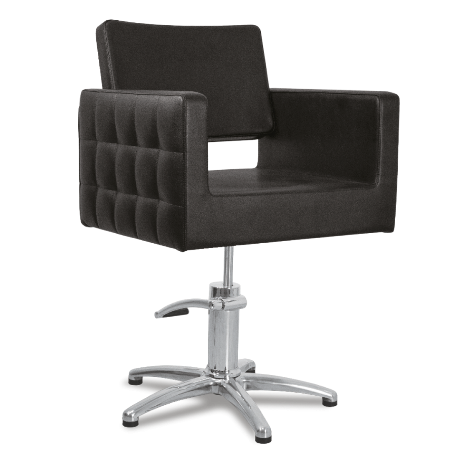 Sedia poltrona da parrucchiere Salone Diamond- Base a Stella- Nero
