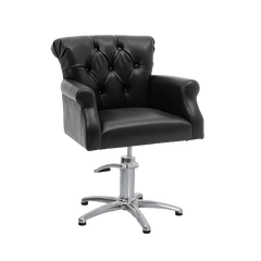 Sedia poltrona da parrucchiere Salone Chester- Base a stella- Nero