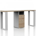 Tavolo Ricostruzione Unghie in Legno- Nails Doppio-  Bianco Rovere
