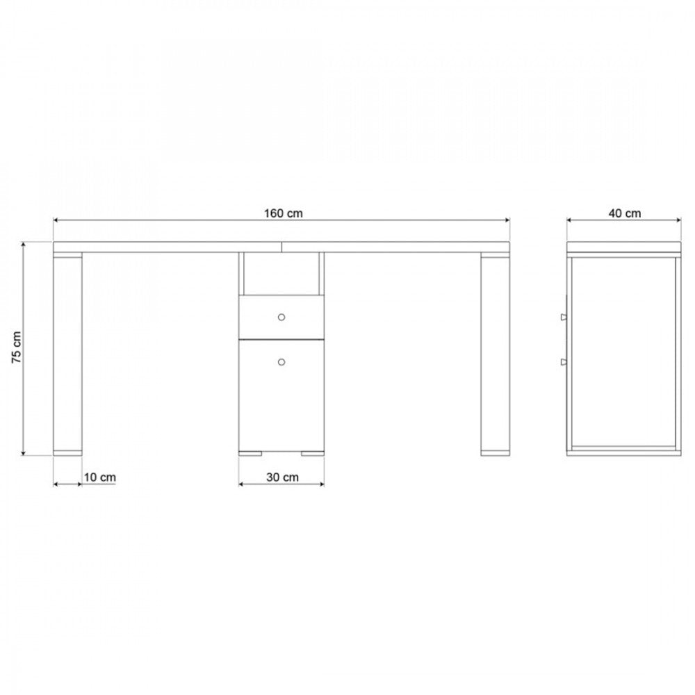 Tavolo Ricostruzione Unghie in Legno- Nails Doppio-  Bianco Rovere