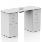 Tavolo Ricostruzione Unghie con Aspiratore Polveri a 6 Cassetti in Legno-  Bianco