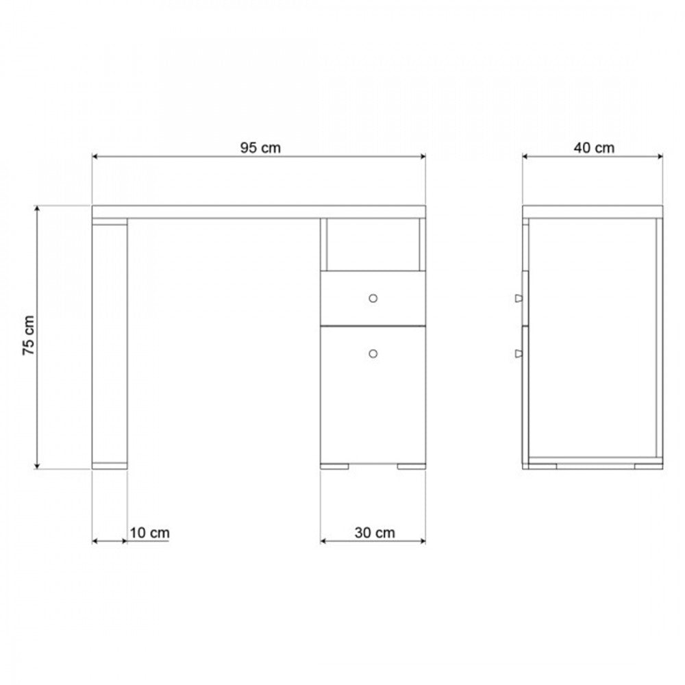 Tavolo Ricostruzione Unghie in Legno- Nails-  Bianco Rovere
