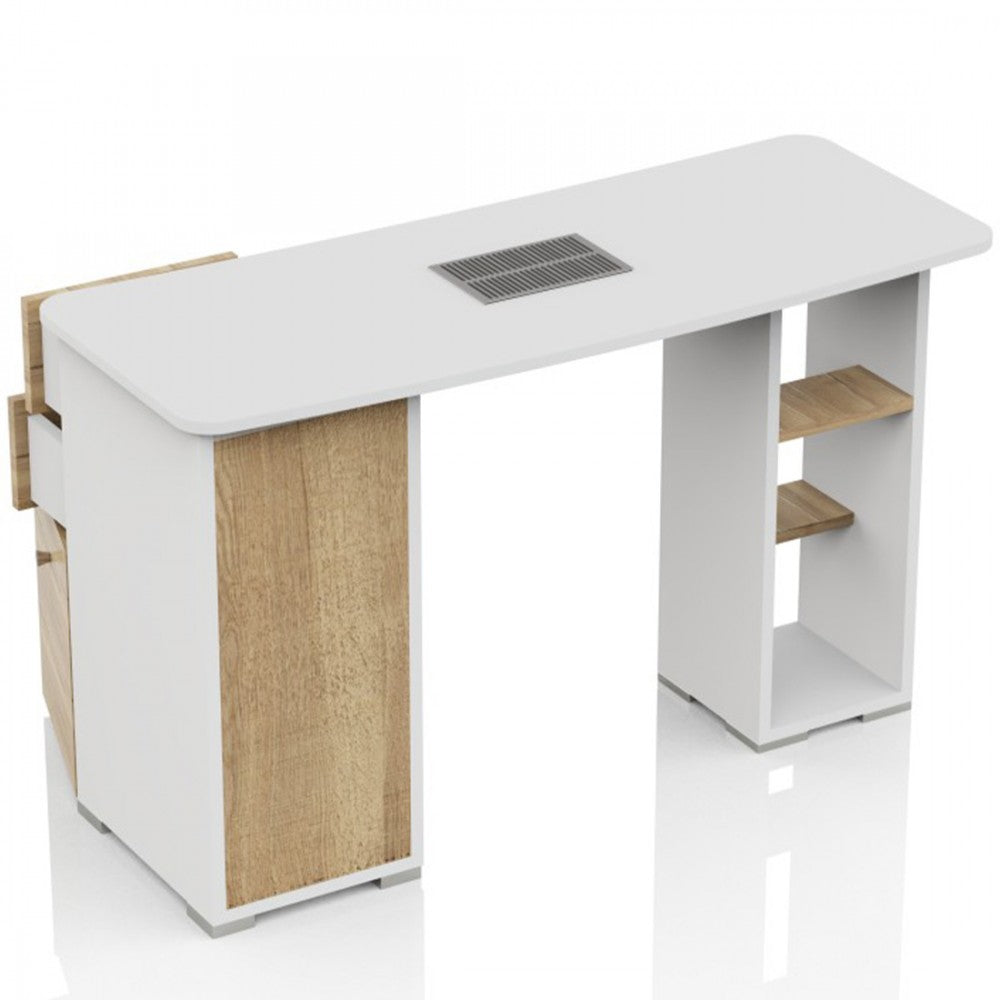 Tavolo Ricostruzione Unghie con Aspiratore Polveri a 4 Cassetti- in Legno