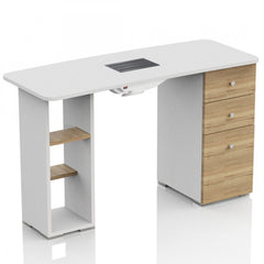 Tavolo Ricostruzione Unghie con Aspiratore Polveri a 4 Cassetti- in Legno