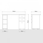 Tavolo Ricostruzione Unghie con Aspiratore Polveri a 4 Cassetti- in Legno