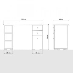 Tavolo Ricostruzione Unghie con Aspiratore Polveri a 6 Cassetti in Legno-  Bianco